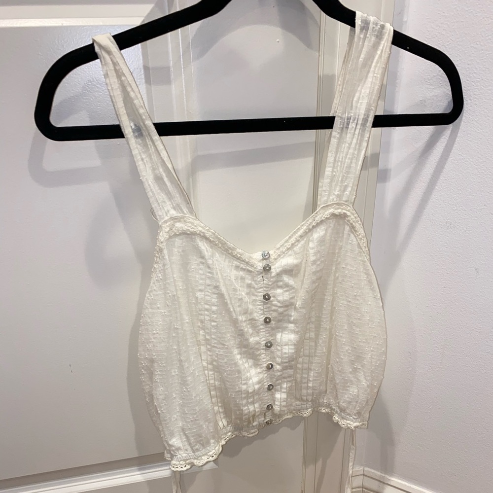 Free People White Crop Top